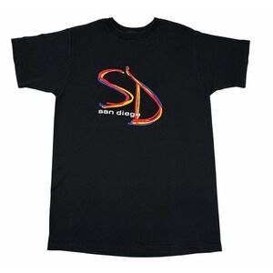 Vintage 1999 San Diego Fruit Of The Loom Black Shirt Size Medium Heavy Cotton